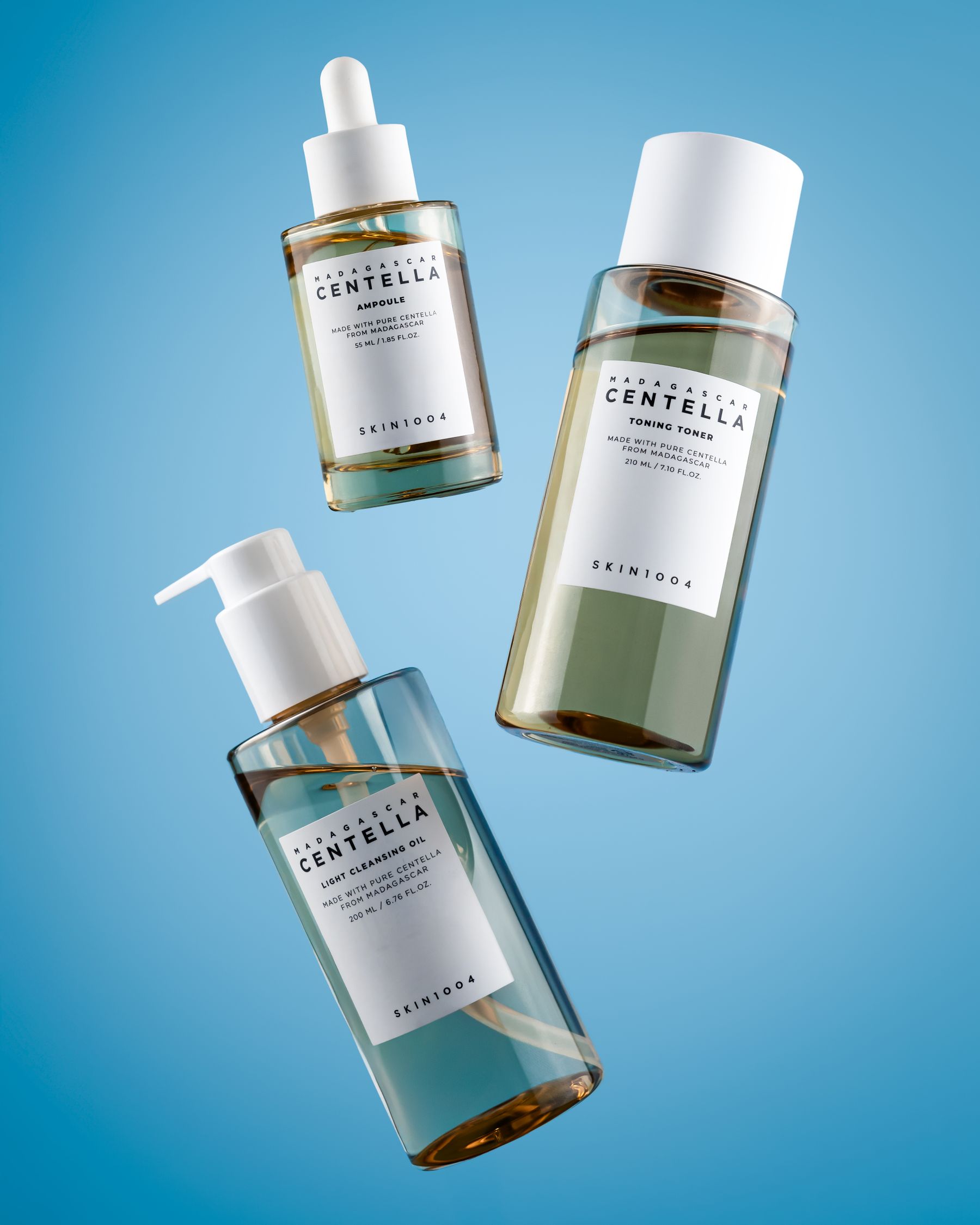 Skincare products arranged for a campaign still