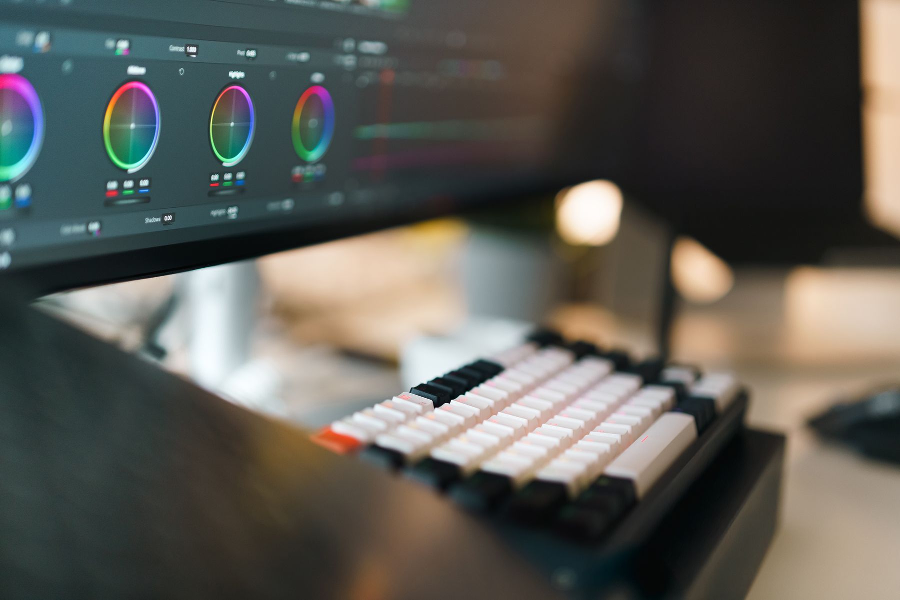 Color grading controls in a post-production suite