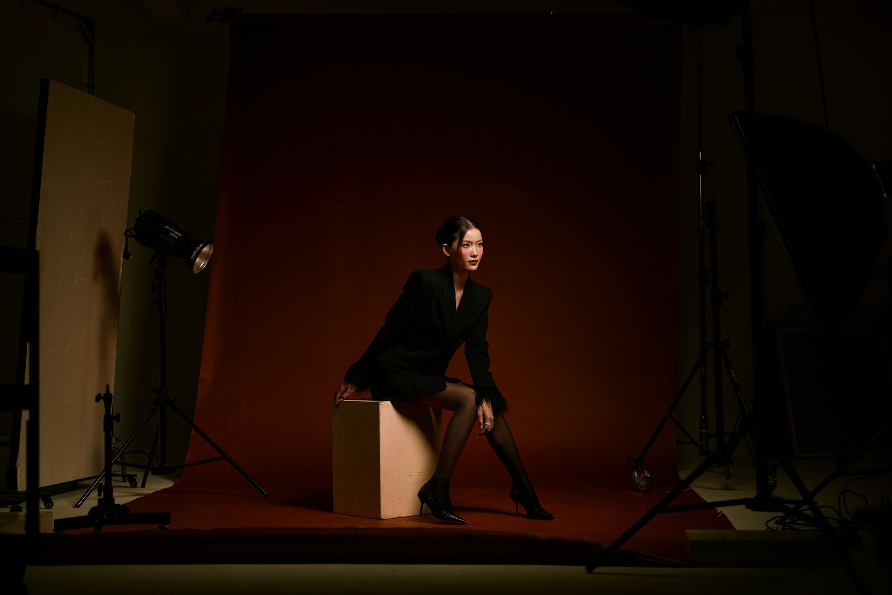 Fashion editorial photographed in a studio